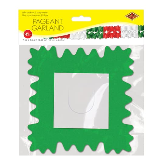 Beistle 14.5ft. Red, White & Green Pageant Garland